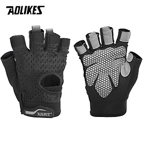 Hình ảnh Găng tay tập Gym nửa ngón AOLIKES A-113 Half finger fitness gloves