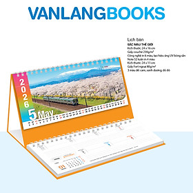 Lịch Bàn 2026 Vanlangbooks - Sắc Màu Thế Giới (VLLB08B) Kèm Note 52 Tuần Tiện Lợi - Màu Cam