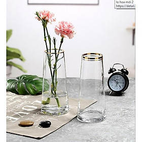 Mua Lọ hoa thủy tinh cao cấp trong suốt miệng vàng