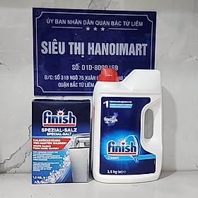 Combo Bột rửa bát Finish 2.5kg + Muối rửa bát Finish 1.2kg nhập khẩu Ba Lan