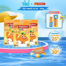 Combo 3 Hộp Viên Nhai Vitamin C Hỗ Trợ Tăng Sức Đề Kháng Dành Cho Trẻ Em REDOXON Kids Chew Vit C Hộp 60 Viên x3Thực Phẩm Bảo Vệ Sức Khỏe