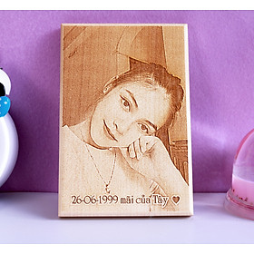 Mua tranh gỗ khắc ảnh chân dung kích thước 15x20cm - quà tặng ý nghĩa cho người thân yêu