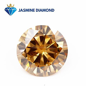 (Size từ 4-7.5 ly) Kim cương nhân tạo Mỹ Moissanite giác cắt tròn màu Champagne