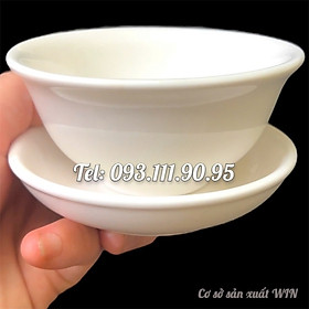 Mua Bộ 2 chén đĩa men sứ trắng cao cấp Vi na milk loại 10 cm - Hàng khuyến mãi - Mã số 1008