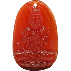 Mặt Dây Chuyền Như Lai Đại Nhật Đá Mã Não Đỏ Ngọc Quý Gemstones NLDNMND