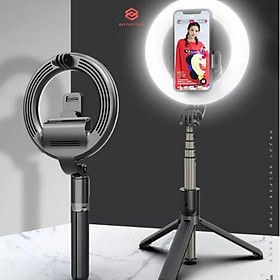 Gậy tự sướng chống rung Buyfastcart L07 kiểu gimbal tripod dùng cho điện thoại, selfie chụp ảnh bằng remote Bluetooth 4.0 không dây có đèn LED 16cm siêu sáng Mà