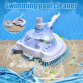 1pc Heavy Duty Swimming Pool Vacuum Cleaning Brush Head with Side Brush Rotatable Hose Adapter Weighted Suction Swimming Pool Cleaning Brush Tool