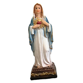 Resin Statue Figurine, Religious Figure Collection, 5.12'' Artwork Blessed Catholic Sculpture,  Mary Statue for Home Living Room Tabletop