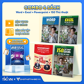 Combo 4 Sách Word -  Excel - Power Point - 150 TT ĐÀO TẠO TIN HỌC Ứng Dụng Văn Phòng Kèm Video Khóa Học