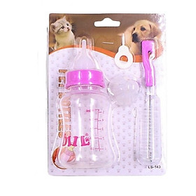 BỘ BÌNH SỮA CHO CHÓ MÈO PET THÚ CƯNG Loại 150ml Chất liệu nhựa an toàn Gồm 2 núm Kèm cây rửa tiện lợi Thương Hiệu DIIL