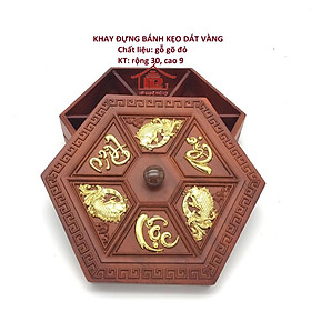 Mua Khay đựng bánh kẹo dát vàng thủ công mỹ ghệ cao cấp