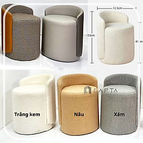 Mua Ghế trang điểm đôn tròn nệm vải lông cừu cao cấp Ghế đệm ngồi bàn phấn đẹp CS0927