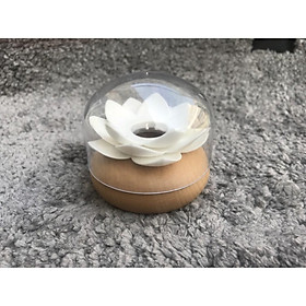 Mua LỌ (HŨ) TĂM GỖ HOA SEN MẦU NÂU ĐEN  VÂN GỖ