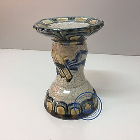 Mua Đế để nến men rạn nổi chân cao ( gốm TỊNH PHƯƠNG cao cấp) Đk: 9cm Cao: 11cm KH12113