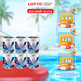 Combo 6 hũ Kẹo gum không đường Lotte Xylitol Cool 130,5 g