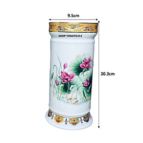 Mua BỘ THỜ CÚNG SỨ HỌA TIẾT HOA SEN TRẮNG BẰNG SỨ ĐỦ SIZE  ĐỦ BỘ BÌNH LƯ ĐĨA CHUNG BỘ ỐNG NHANG