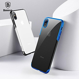 Ốp lưng cho iPhone XR/Xs Max cứng trong suốt viền màu Glitter hãng Baseus