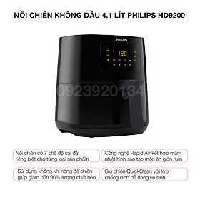 Mua Nồi chiên không dầu 4.1 lít Philips HD9200 - Hàng chính hãng