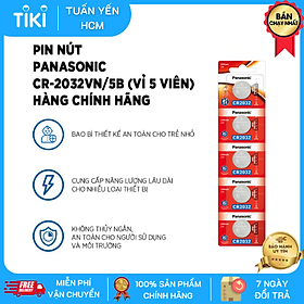 Pin nút Panasonic CR-2032VN/5B (Vỉ 5 viên) - Hàng chính hãng