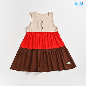 Váy bé gái_đầm 3 tầng color block chính hãng HAKI HK518, váy mùa hè cho bé, đầm trẻ em, váy thiết kế cho bé 10-27kg
