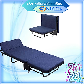 Giường ngủ thông minh gấp gọn NIKITA, Khung thép sơn tĩnh điện, Xếp gọn thành ghế sofa,  Bánh xe di chuyển dễ dàng