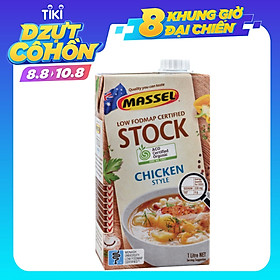 Nước Dùng Gia Vị Gà Massel Organic Stock Chicken Style - Nước Dashi Rau Củ Từ Nguyên Liệu Hữu Cơ, Không Bột Ngọt - Hộp 1 lít - Thích hợp ăn chay, ăn mặn, bé ăn dặm
