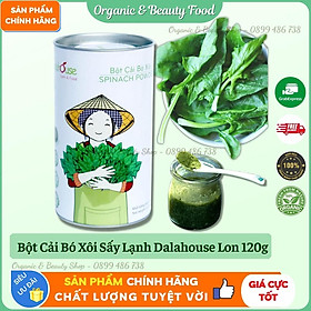 Bột Cải Bó Xôi Hữu Cơ Sấy Lạnh Nguyên Chất Dalahouse -  Lon 120g - Giúp xương chắc khỏe, hỗ trợ tiêu hóa - Hỗ trợ tăng cường thị lực