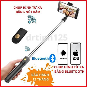 Mua Gậy tự sướng loại K07 Đứng Cầm Tay - Cao Cấp Remote điều khiển từ xa Bluetooth không dây pin cúc áo