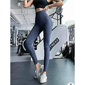 Quần Legging Yoga Nữ Mới 2020 Lưng Cao Eo Cao Vải Dệt Kim Co Giãn