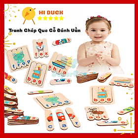 ĐỒ CHƠI THẺ GỖ XẾP HÌNH GIÚP BÉ HỌC TIẾNG ANH VÀ CON VẬT