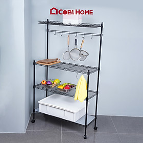 Kệ sắt đa năng 4 tầng dùng trong nhà bếp – màu đen – CJ-B1509B