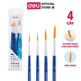 Hình ảnh Bộ Cọ Vẽ Chuyên Nghiệp Deli - Dùng Cho Màu Nước/Bột/Sơn Acrylic -Set 4/6 Cây- 73885/73866/73867