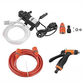 Bộ máy bơm rửa xe tăng áp lực nước 12V tặng kèm Adapter