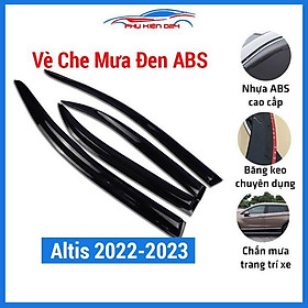 Vè che mưa đen Altis 2022-2023 nhựa ABS chắn mưa, cản bụi, trang trí xe hơi