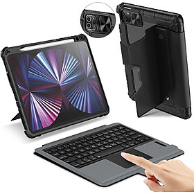 Bao Da Kèm Bàn Phím cho iPad Pro 11 & iPad Pro 12.9 inch 2020/2021/2022 Nillkin Bumper Combo Case Keyboard (Có khe cắm bút Apple Pencil) - Hàng Chính Hãng - iPad Pro 11 inch