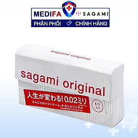 Bao cao su Sagami 002 - Siêu mỏng - Non Latex - Hộp 6 chiếc