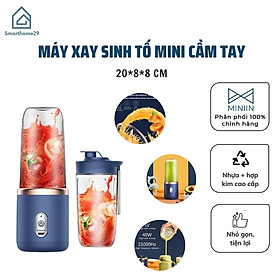 Máy Xay Sinh Tố Mini Cầm Tay Sử Dụng Pin Sạc Cổng USB, Máy Xay Mini 6 Lưỡi Siêu Tiện Lợi - Hàng chính hãng MINIIN (Giao màu ngẫu nhiên)