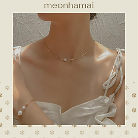 Vòng cổ nữ 2 hạt ngọc nhân tạo MEONHAMAI VC002