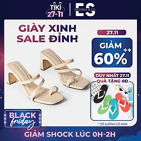 Dép cao gót thời trang nữ Erosska phối dây mãnh kiểu dáng xỏ ngón hiện đại thích hợp đi chơi đi học EB023