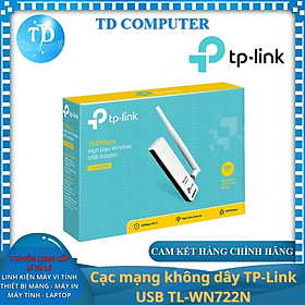 Hình ảnh Cạc mạng không dây TP-Link USB TL-WN 722N (Chuẩn N/ 150Mbps/ 1 Ăng-ten ngoài) - Hàng chính hãng FPT phân phối