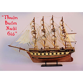 Mô hình tàu thuyền gỗ trang trí France II cao cấp (Thân: 40cm)