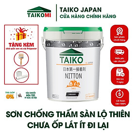 1Kg, 5Kg, 10Kg, 18Kg Keo Sơn Chống Thấm Sàn Mái Lộ Thiên TAIKO NITTON (Gốc Acrylic) - Tặng Kèm Vải Kết Cấu Và Chổi Lăn Sơn - Chống Thấm Sàn Mái, Máng Xối, Ban Công Lô Gia, Bể Nước, Bể Cá, Bề Mặt Cát Xi Măng (Hiệu quả hơn khi pha với Xi Măng