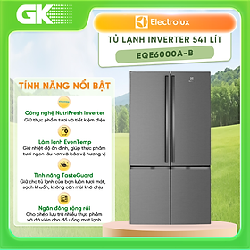Mua  Freeship  Tủ lạnh Electrolux Inverter Cửa Pháp 541 lít - EQE6000A-B - Làm đông nhanh  loại bỏ 99.8% vi khuẩn  tiết kiệm điện  ổn định nhiệt  rau củ tươi ngon suốt 7 ngày  Hàng chính hãng 