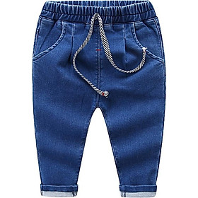 Children Fashion Jeans Boys And Girls Solid Color Elastic Waist Jeans Trousers Pants Kids Wear 2 Colors Available