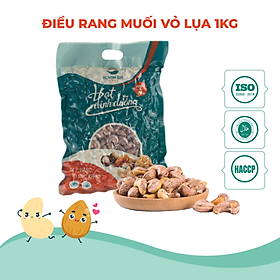 Hạt Điều A Cồ Bình Phước Rang Muối Có Vỏ Lụa Giòn Thơm Ngon Túi 1kg