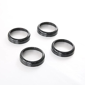4Pcs Carbon Fiber Car Door Speaker Rings Stickers Decals Decorations for Atto 3 Yuan Plus Easy to Install Replaces Automotive Decor