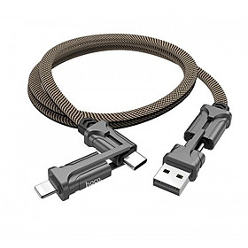 Mua Cáp sạc nhanh 3A Hoco S22 dây dẹt đầu Type-C và Lightning hỗ trợ truyền dữ liệu cho Smartphone - Hàng chính hãng