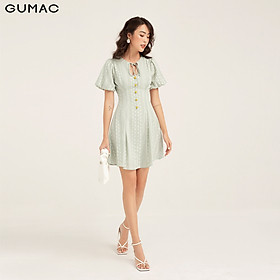 Đầm khoét cổ dây nơ GUMAC DB1143
