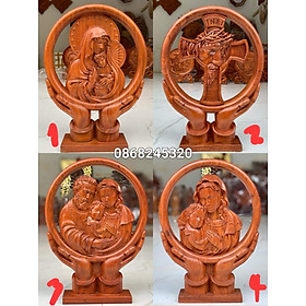 Mua Tượng vòng tay công giáo bằng gỗ hương đá kt 29×20×3cm