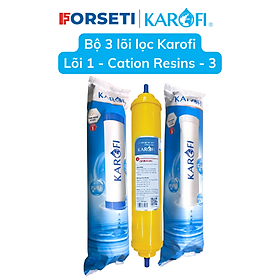 Mua Combo 3 lõi lọc nước Karofi hàng chính hãng 123 với lõi số 2 Cation resin nhỏ cho các náy N-e - Hàng chính Hãng